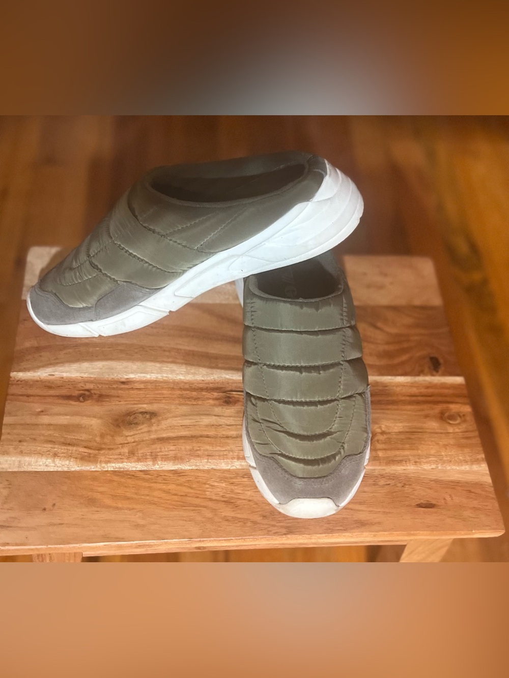 Gola Classic Orbit Mule Olive Green Slip-In Trainers Quilted